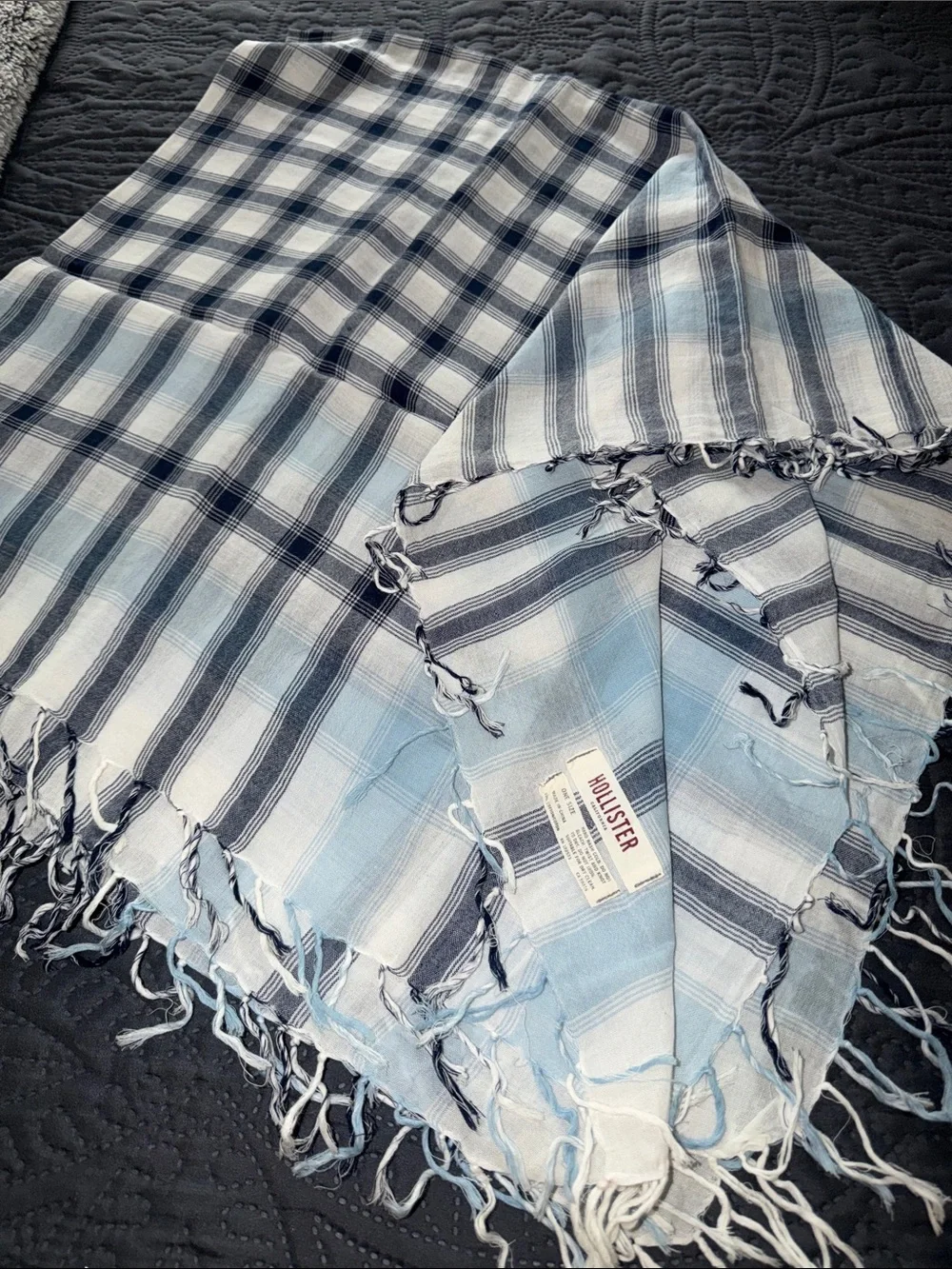 Hollister Light Blue, Navy & White Striped Women’s Scarf